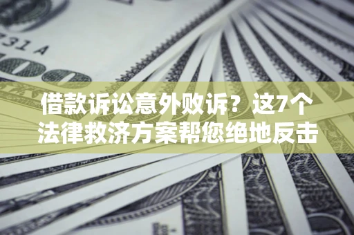 北京借款诉讼意外败诉？这7个法律救济方案帮您绝地反击！