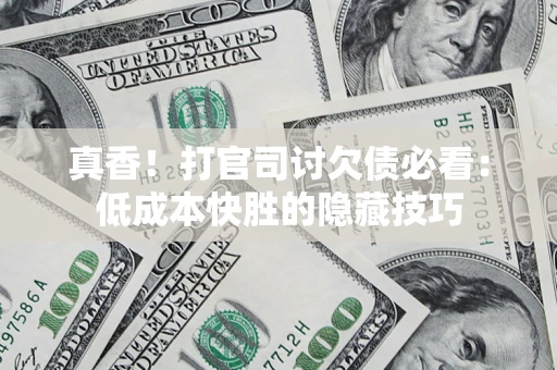 北京真香！打官司讨欠债必看：低成本快胜的隐藏技巧